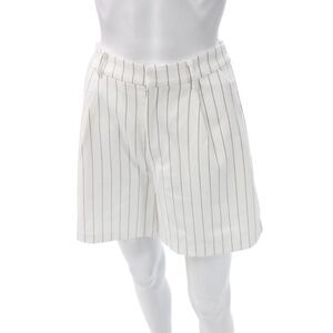 Grey Lab Women Chino Striped Cotton Blend Button Shorts Size XS